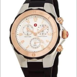 🆕 MICHELE Jelly Bean Tahitian Black 🌹Gold Watch